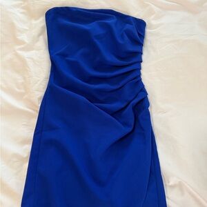 Lucy in the Sky Elegant Blue Strapless Dress